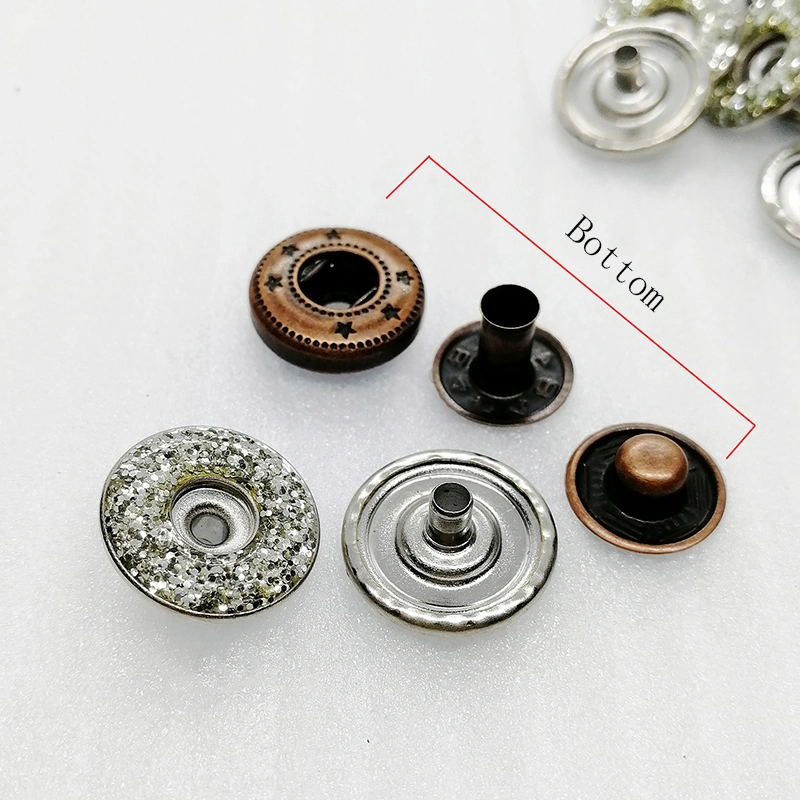 15mm Metal Shiny Nickel Press Studs Snap Button for Garment Accessories