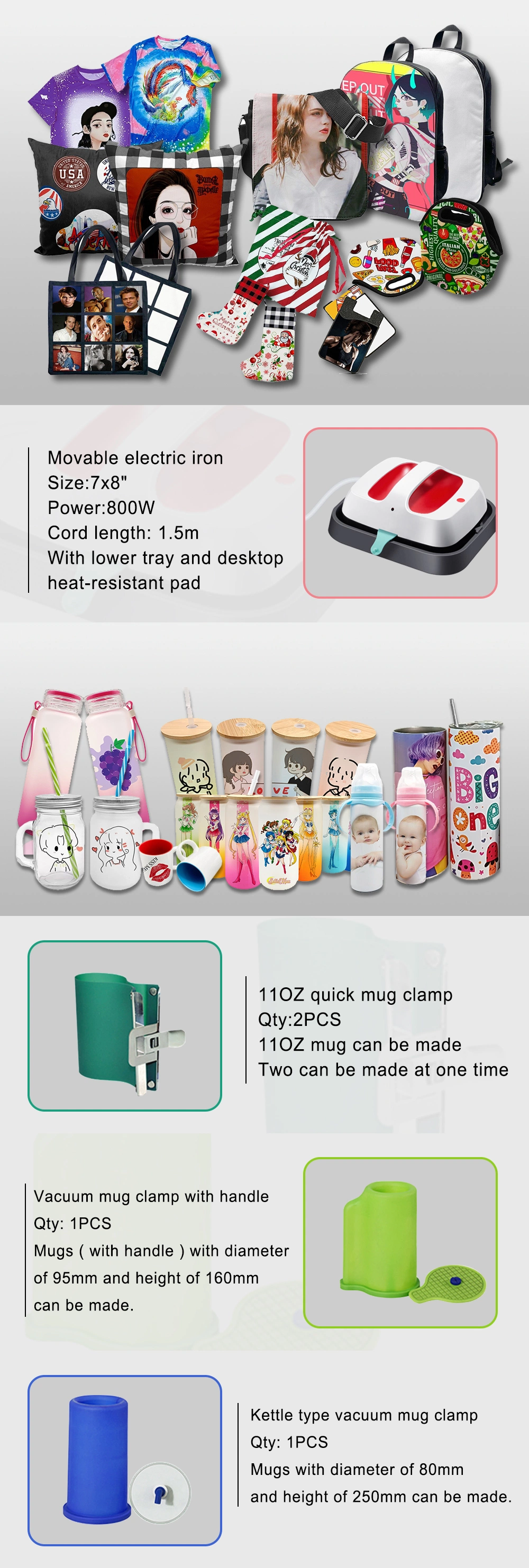 New Design Wholesale Price Mini Vacuum Sublimation 3D Multifunction Vacuum Heat Press Accessories