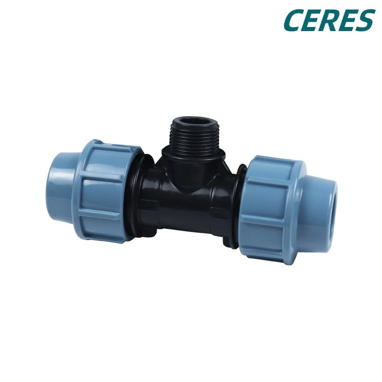 Male Threaded 90 Tee Pn16 PP Compression Fitting for Water Supply