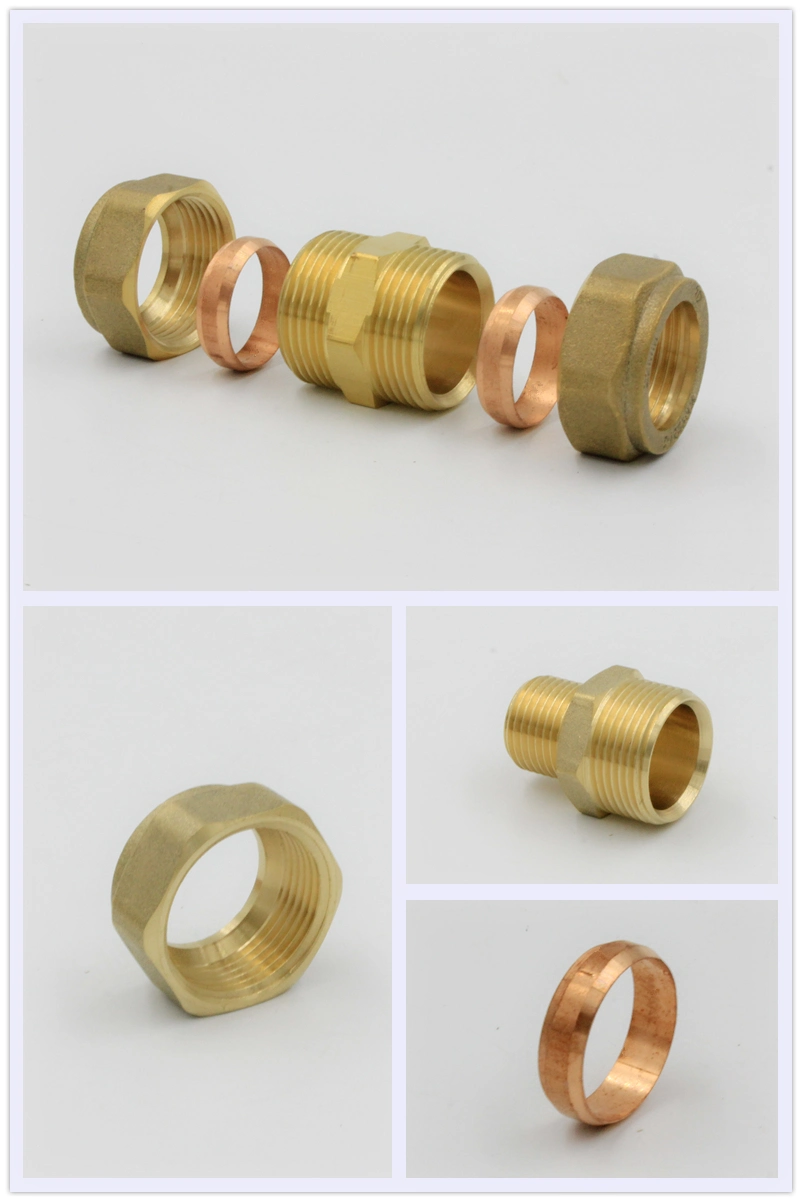 Brass Compression Thread Female Male Adapter Nipple Socket Pipeline Fitting