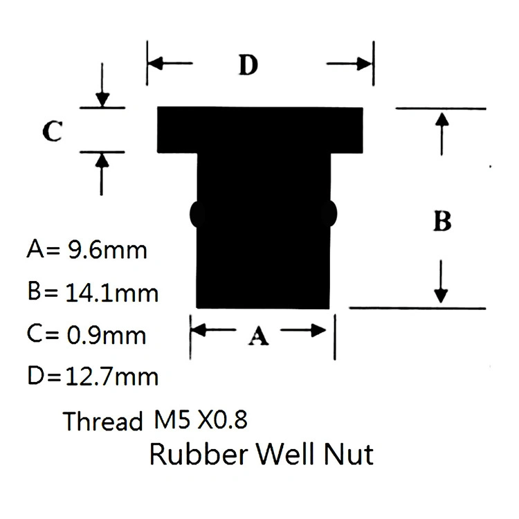 Factory Custom M4m5m6m8 Rubber Well Nut 5mm General Purpose Motorcycle Windscreen Brass Nut