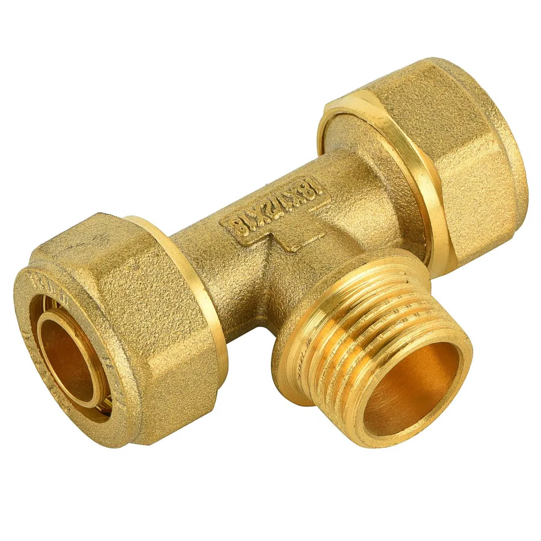 Brass Plumbing Fittings for Pex Pipe Hot Water Pipe Fittings-Tee