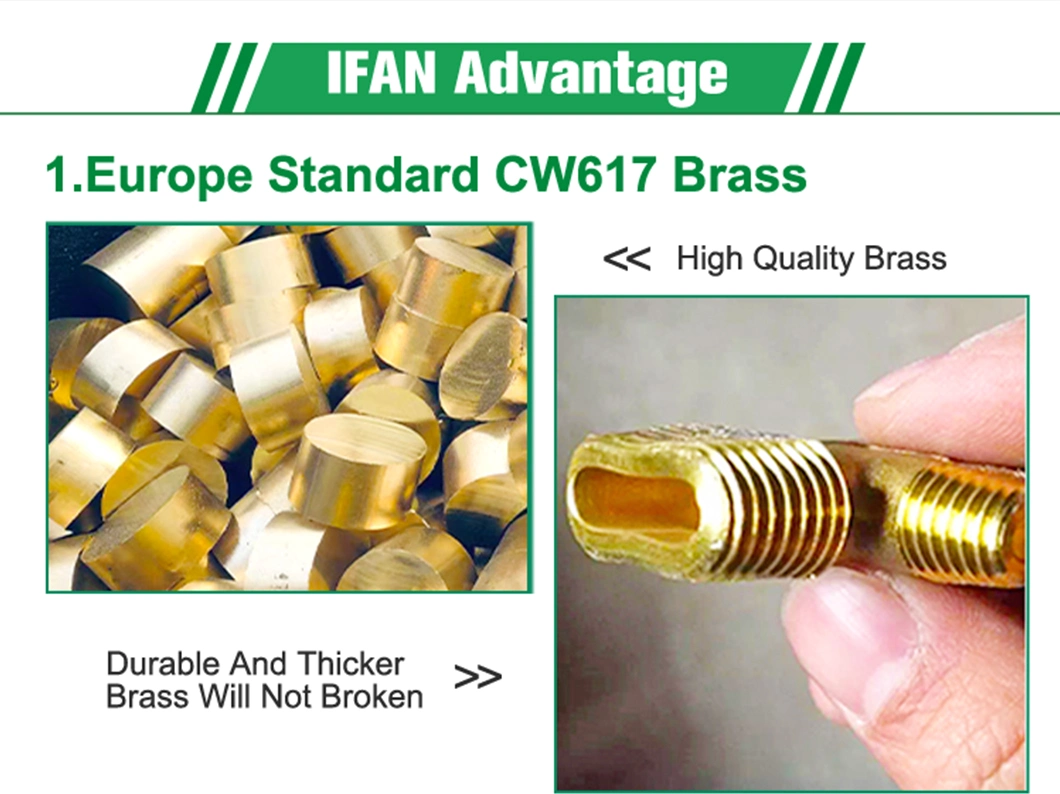 Ifan OEM High Pressure Yellow Color Brass Coupling Copper Brass Pipe Fittings