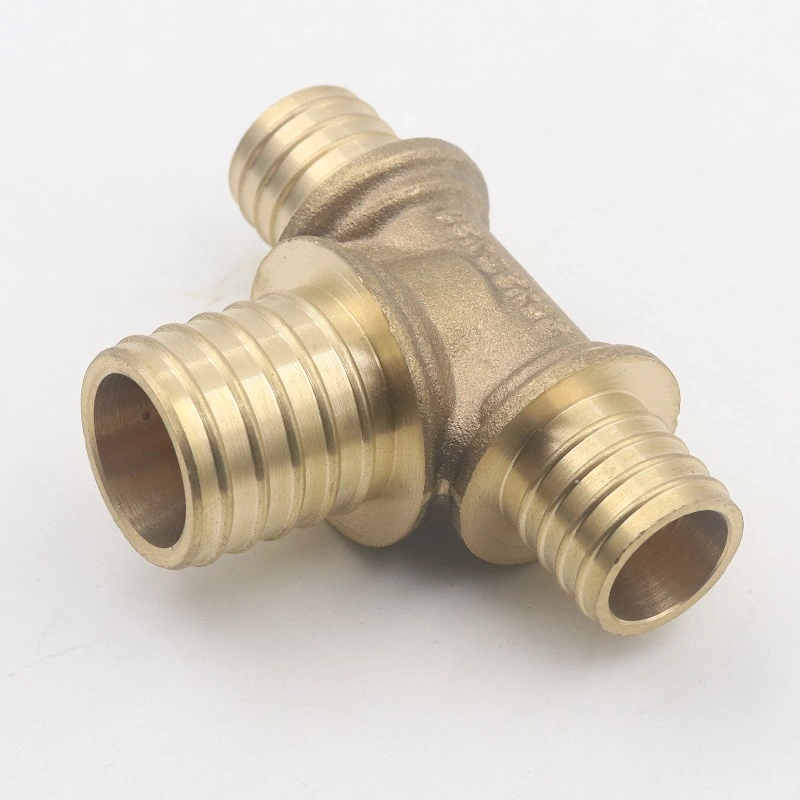 Customized Brass Forged Male Tee Water Copper Sliding Pipe Fitting Connector