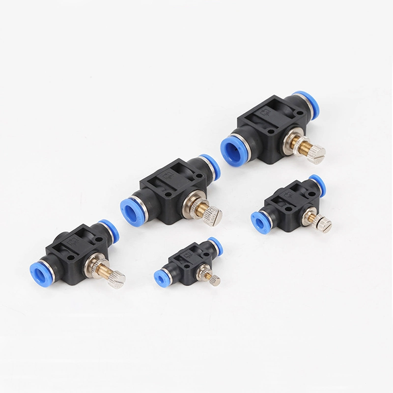 SA Series Pneumatic Compression Pipe Fittings Lsa-4 Lsa-6 Lsa-8 Lsa-10 Lsa-12 Pneumatic Throttle Flow Control Valve