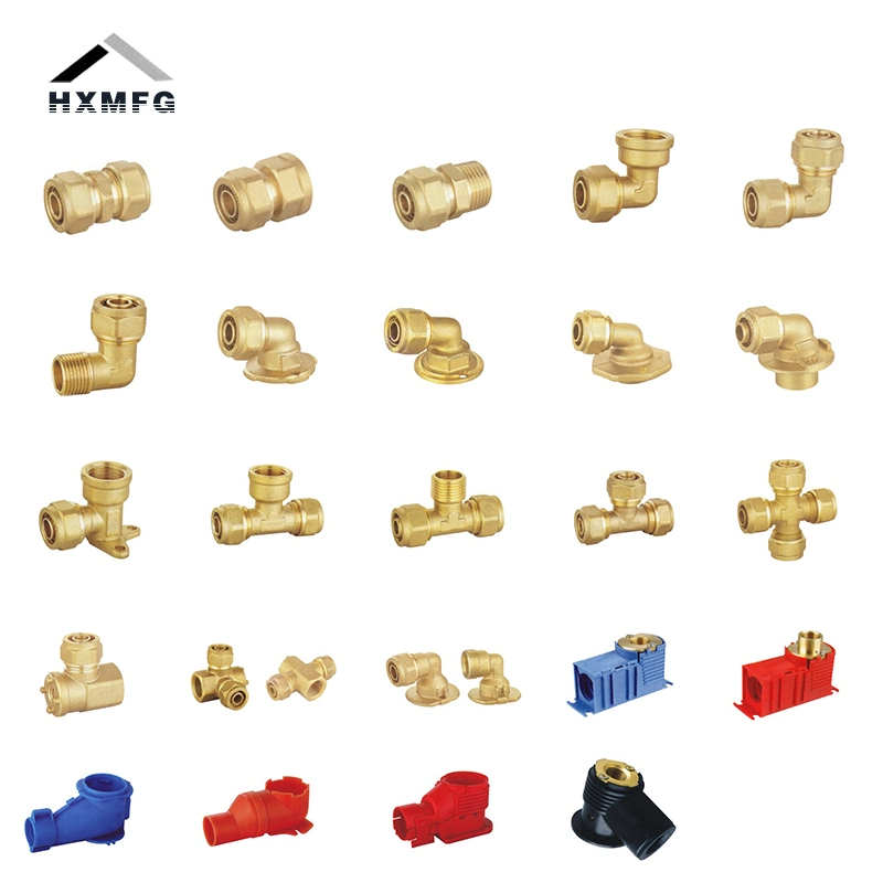 Brass Compression Press Fitting Female Wallplate elbow for Pex Fitting