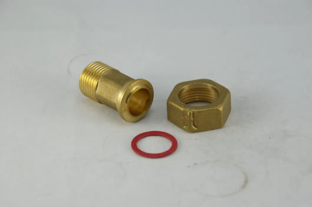 Brass Watermeter Fittings Brass Nut Connection with Oring and Rubber Sealing