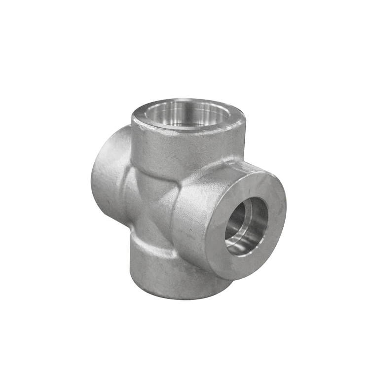 High Pressure Tread Screwed Stainless Steel Female Union Cross Pipe Fitting for Water Gas Oil