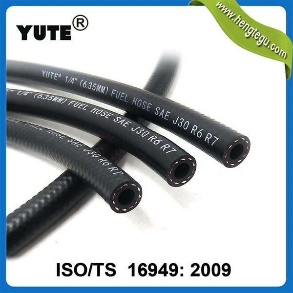 Yute Industrial Flexible High Pressure Steel Wire Hydraulic Rubber Fuel Oil Hose with Fitting Factory