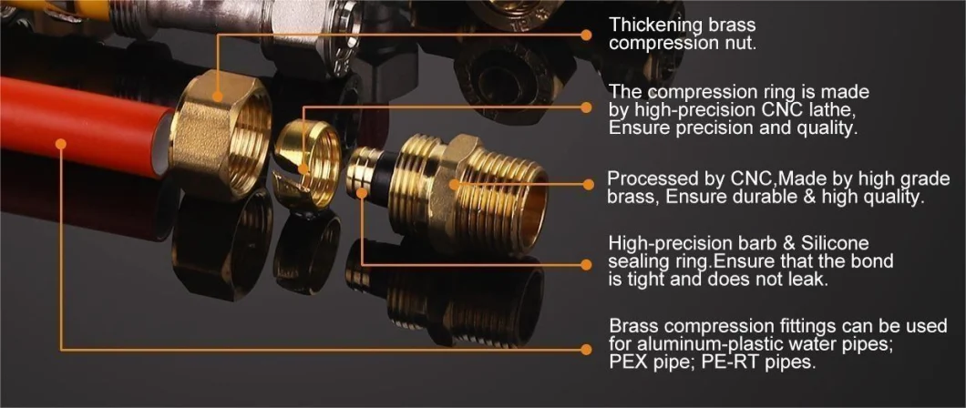 High Quality Brass Tube Plumbing Hose Compression Pipe Fittings