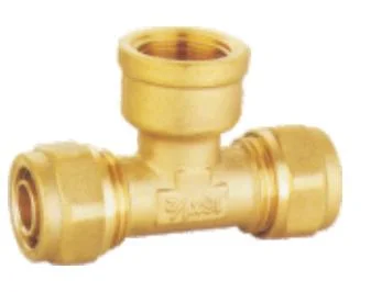 Equal Female Tee Brass Compression Fitting for Pex Pipe