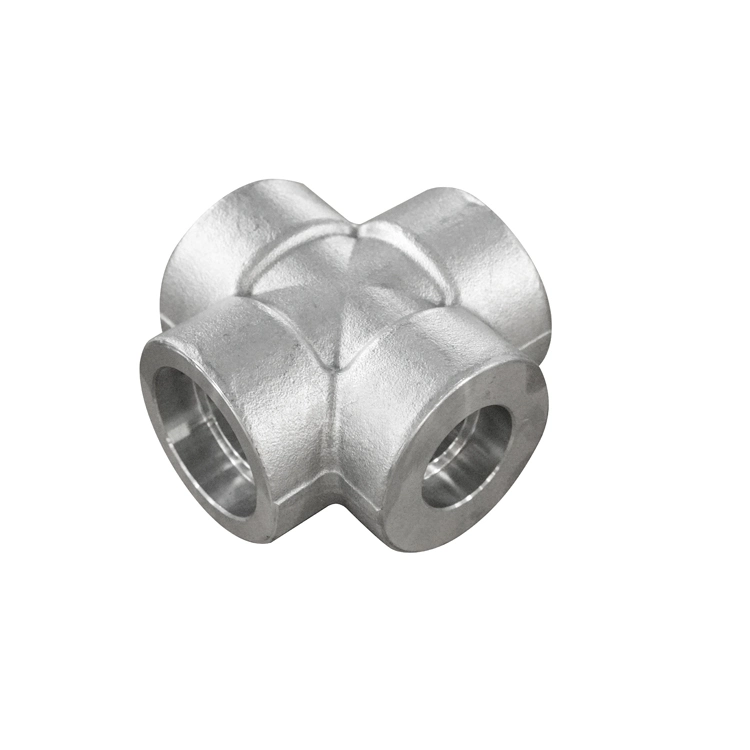 High Pressure Tread Screwed Stainless Steel Female Union Cross Pipe Fitting for Water Gas Oil