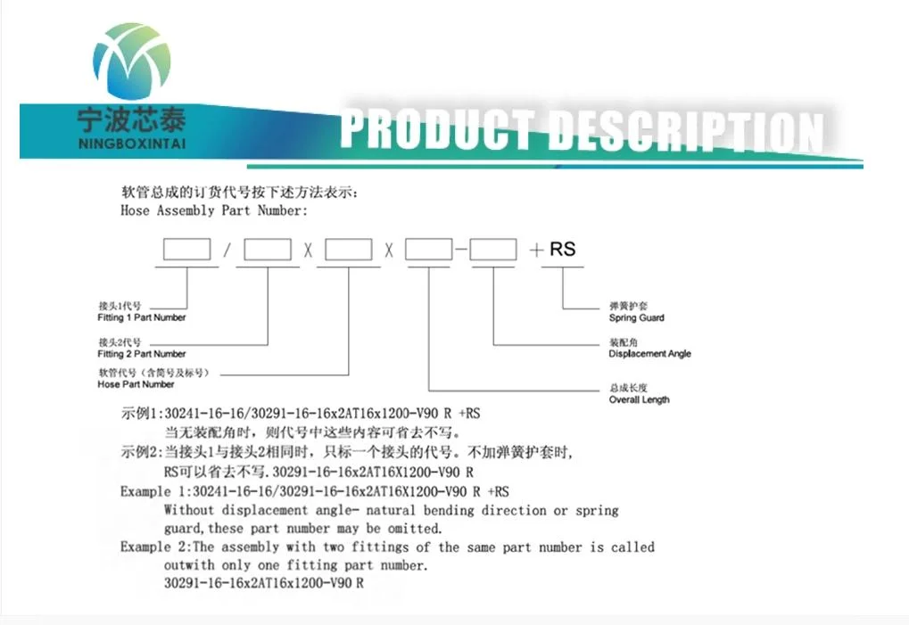 High Pressure Rubber Hydraulic Hose Flexible Hose Assembly with Fittings