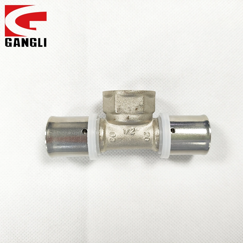 Gas and Water Female Tee PE-X Pipe Press Crimping Fittings for Wholesale