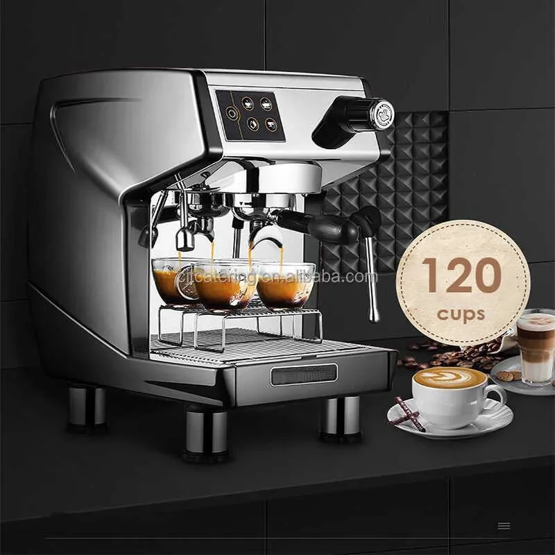 Single Head Double Cups Espresso Coffee Machine Double Heating Block System