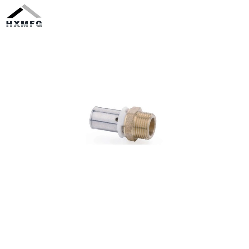 Brass Straight Fixed Male Adaptor Stainless Steel Press Pex Fitting