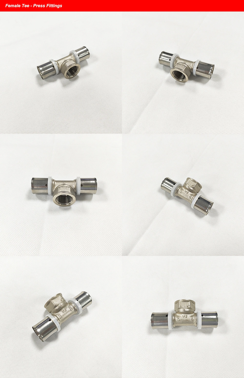 Gas and Water Female Tee PE-X Pipe Press Crimping Fittings for Wholesale