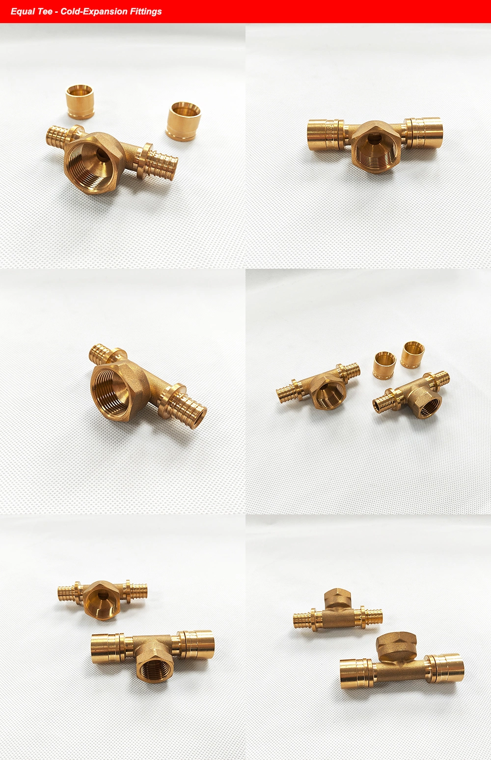 Brass Pex-a Pipe Sliding Fitting Female Tee