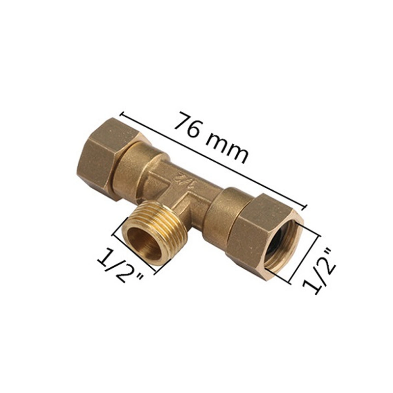 1/2&quot; Tee Elbow Straight Brass Pipe Thread Compression Fittings Garden Connector