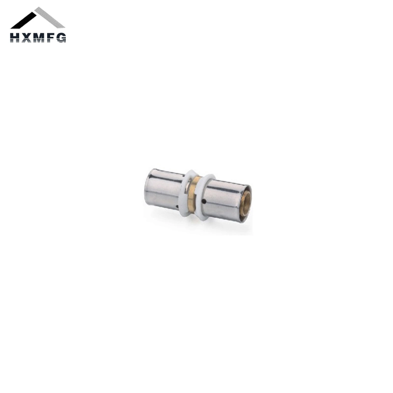 Brass Stainless Steel Cover Straight Union Press Pex Fitting