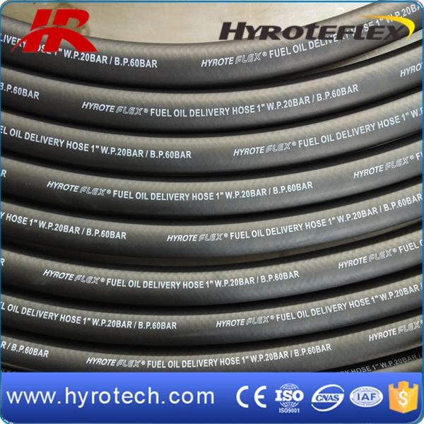 Super Quality Flexible Diesel Pipe Embossed Fonts High Pressure Fuel Dispenser Hose with Ferrules and Fittings