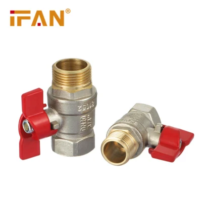 IFAN High Quality 81052 Cw617n Завод воды, внутренняя/наружная резьба, ограничитель Запорный шаровой клапан углового положения радиатора с плавающей заслонкой