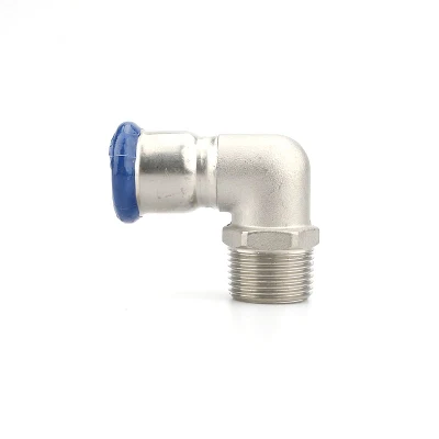 90° колено женского пола с стенной панели на Pressfittings изготовлены из AISI 316L/AISI 304L/ AISI 304 немецкий стандарт DVGW W 534 варьируется от 15 до 22 мм