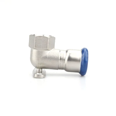 90° колено женского пола с стенной панели на Pressfittings изготовлены из AISI 316L/AISI 304L/ AISI 304 немецкий стандарт DVGW W 534 варьируется от 15 до 22 мм