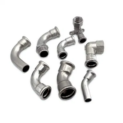 90° колено женского пола с стенной панели на Pressfittings изготовлены из AISI 316L/AISI 304L/ AISI 304 немецкий стандарт DVGW W 534 варьируется от 15 до 22 мм