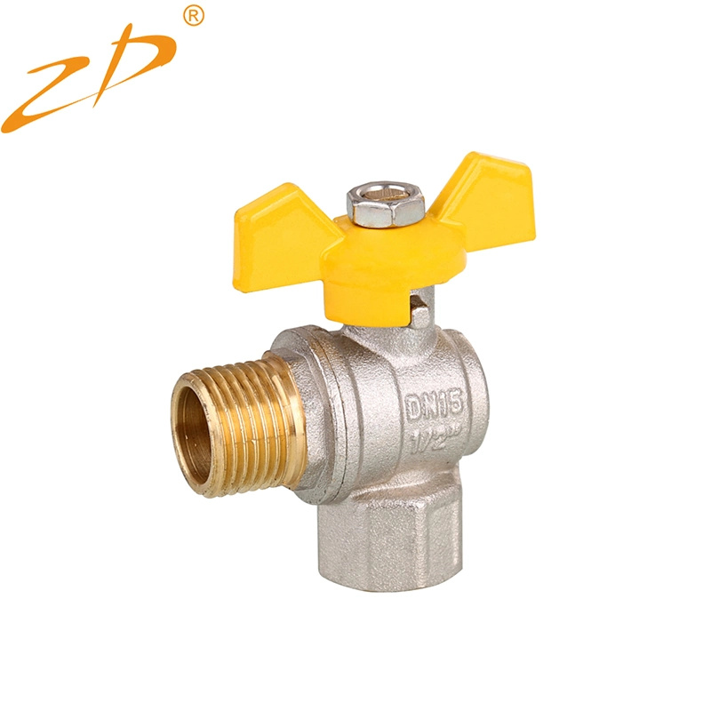 1/2&quot;-1&quot; DN10 F/M OEM Gas/Water Control Shut off Nickel Plating Brass Ball Valve with Butterfly Handle