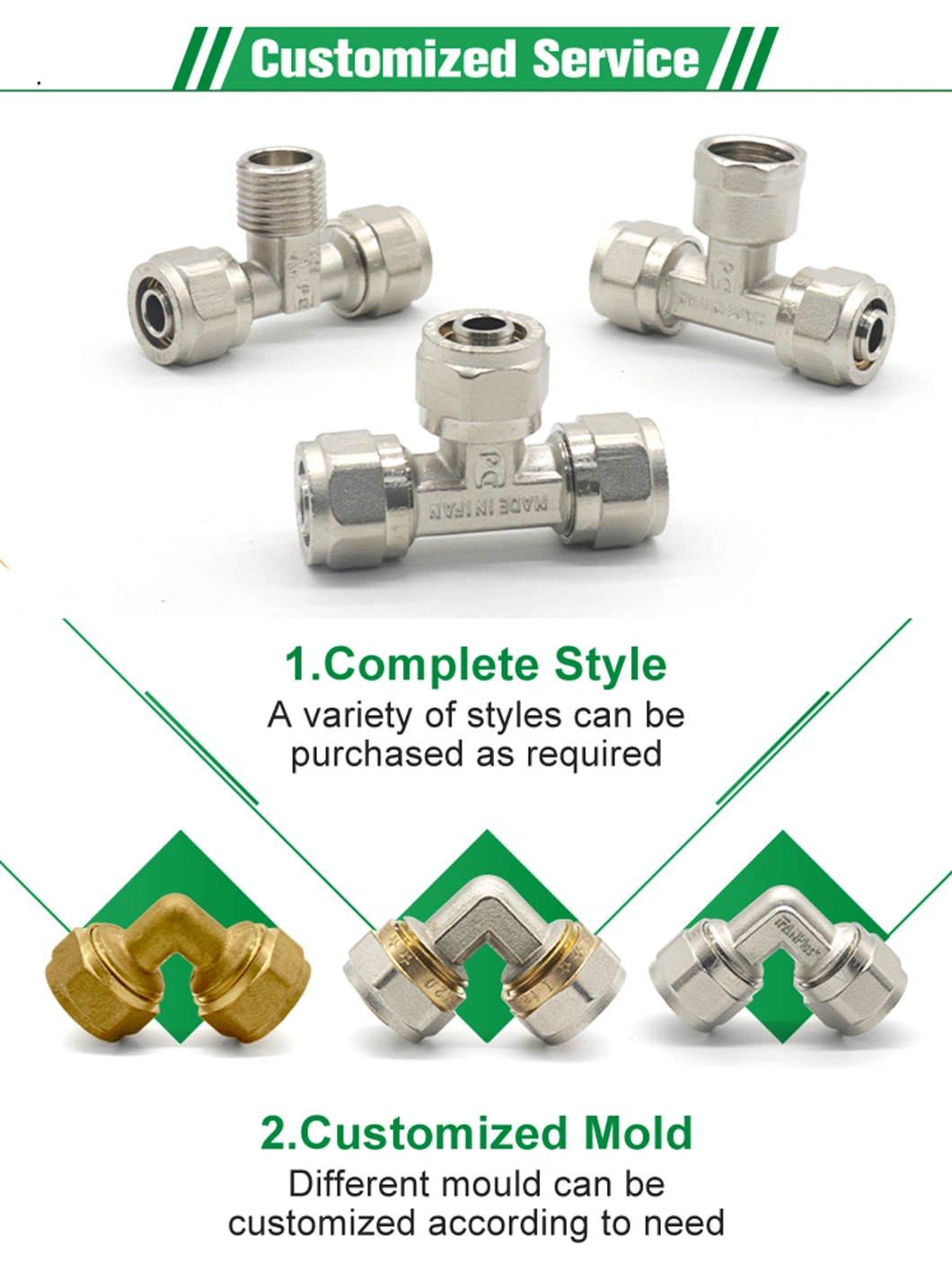Ifan Wholesale Pex-a Aluminum Layer Composite Pex Brass Pipe Fitting