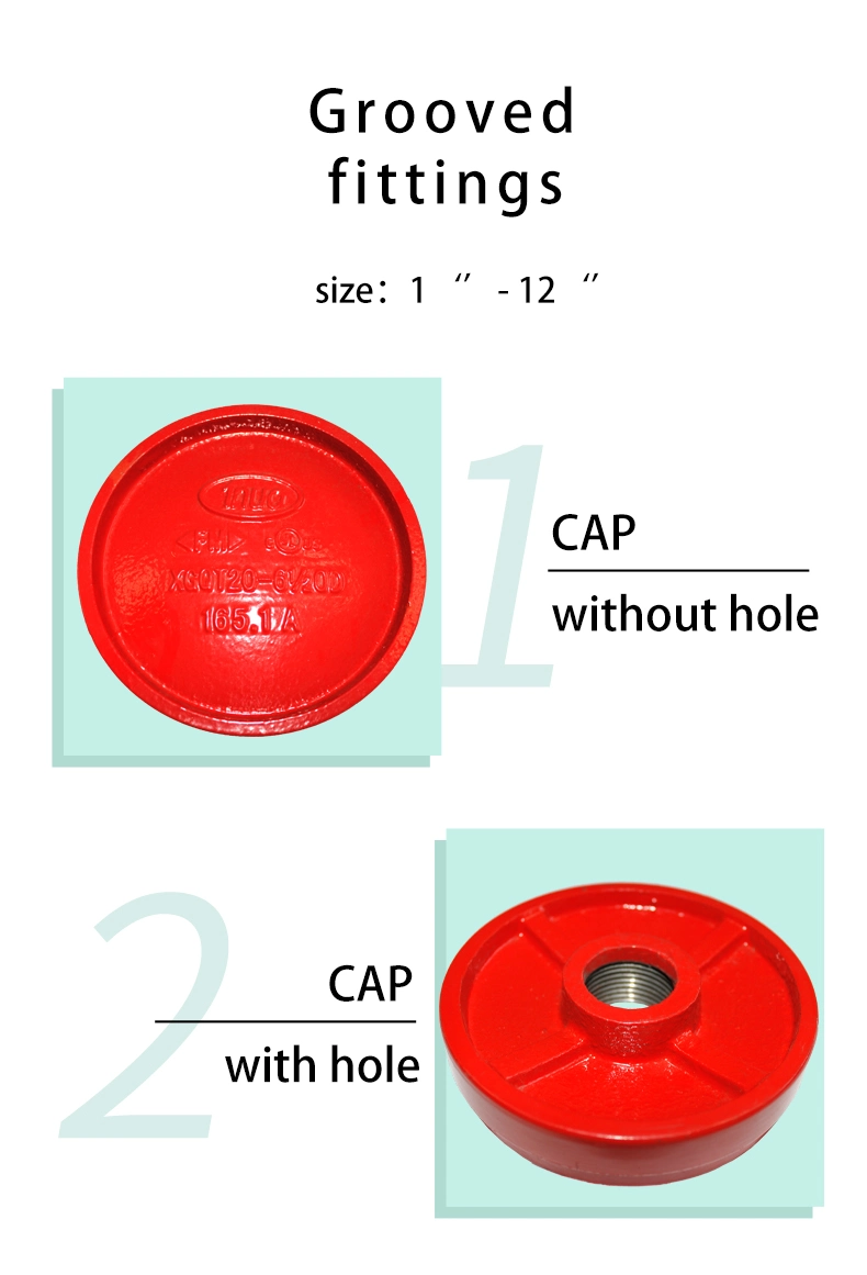 Ductile Iron Grooved Pipe Fittings with Concentric Hole End Cap