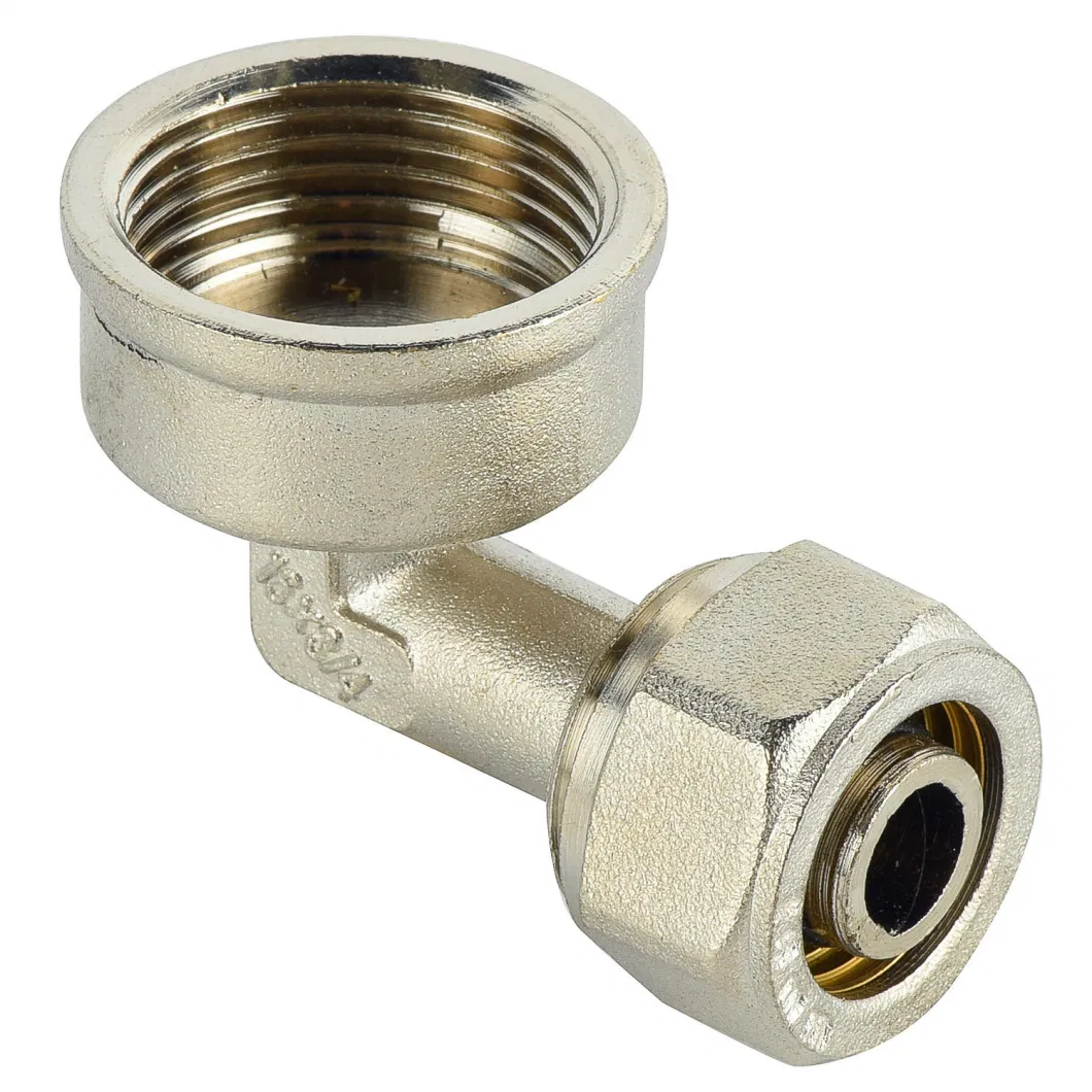 Brass Pex Al Pex Pipe Fitting for Water and Gas-Wallplate Elbow Female