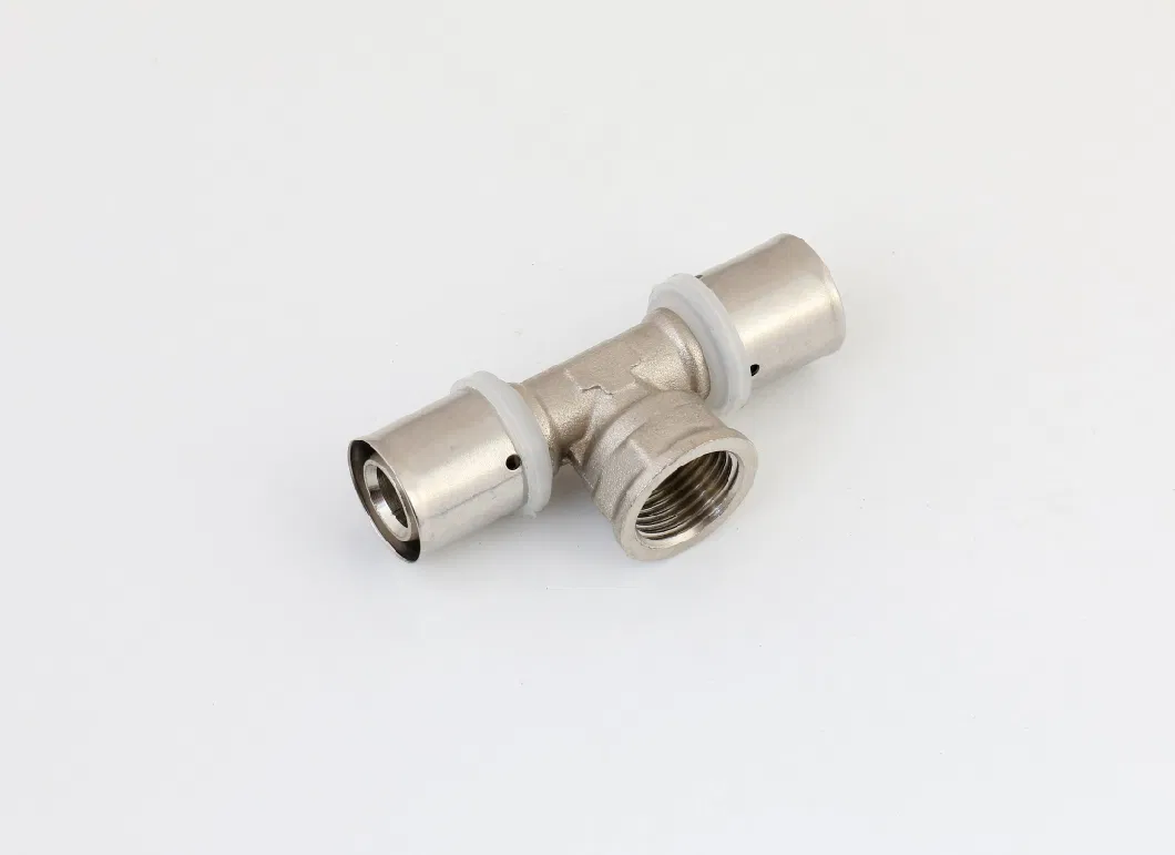 Tee Brass U Profile Press Fittings for Pluming Multilayer Pex Pert Water and Gas Pipe