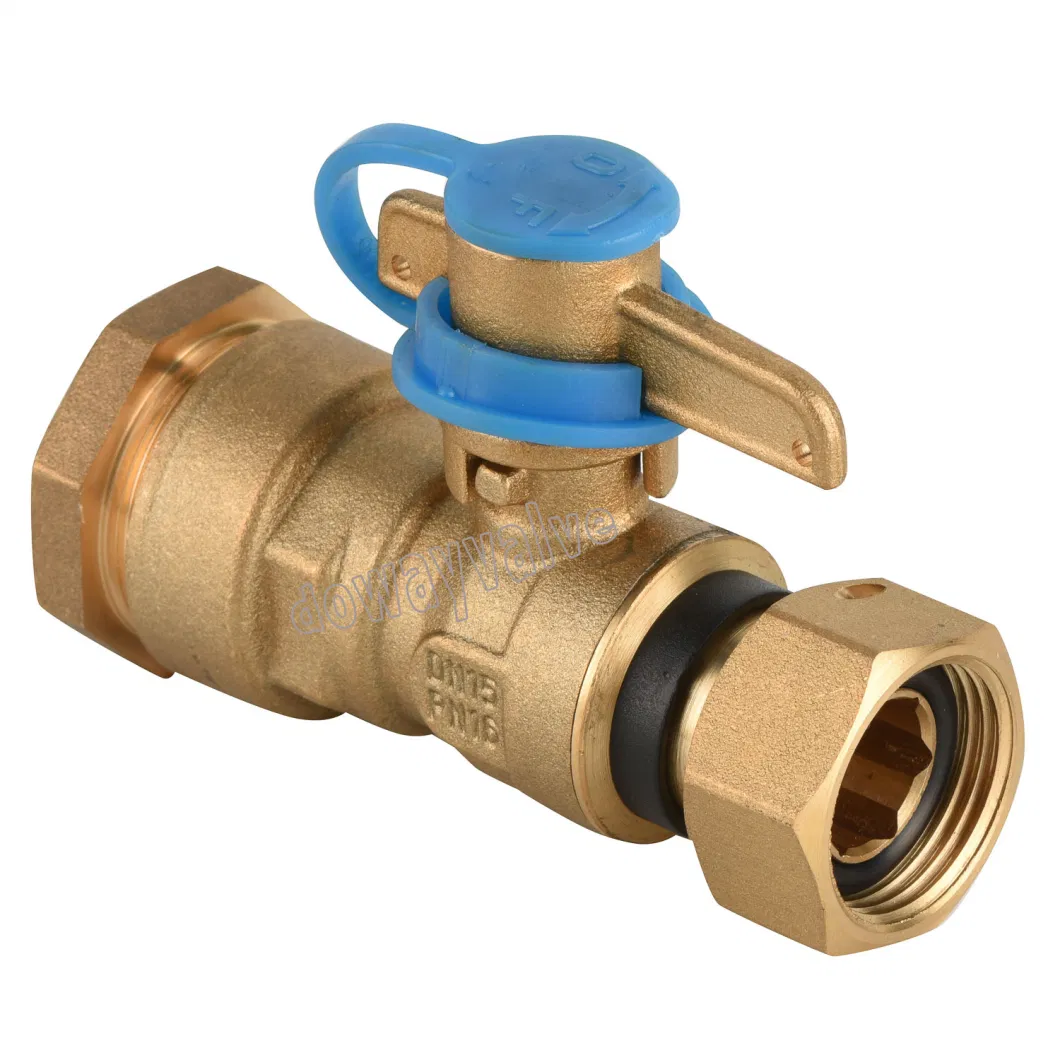 Swivel Nut Brass Angle Water Meter Ball Valve