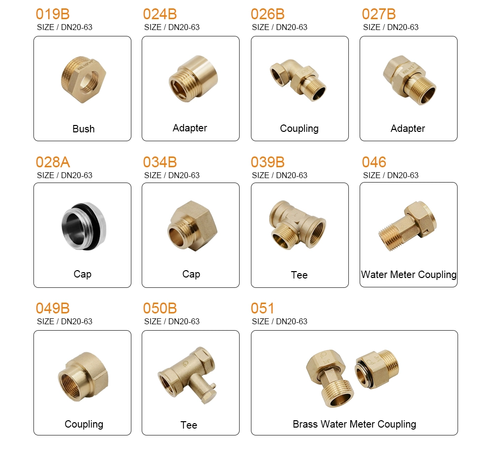 Extension Nipple Brass 2 Inch Water Adapter Compression Coupling Male Brass Copper Pipe Fittings 16mm Fittings for Pipe Fittings
