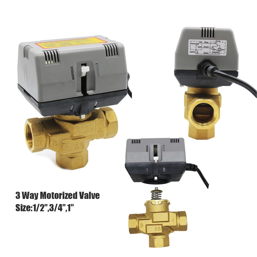 220V Electric Zone Valve Honeywell Vc6013 Vc4013 Hydraulic Flow Control Motorized Gate Water Valve