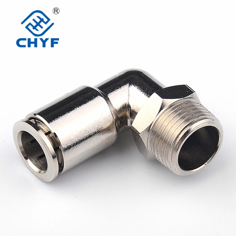 Male Run Tee Brass Nicked Fitting, Pneumatic Metal Push in Fitting, Brass Compression Fittings