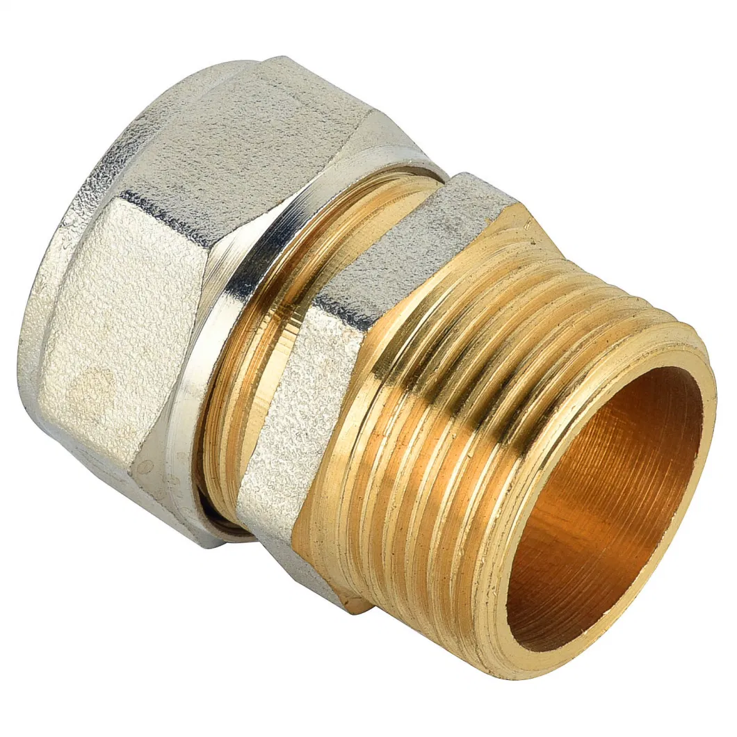 Customized Water Tube Plumbing Materials Brass Straight Nipple Male for Pex-Al-Pex Pipe