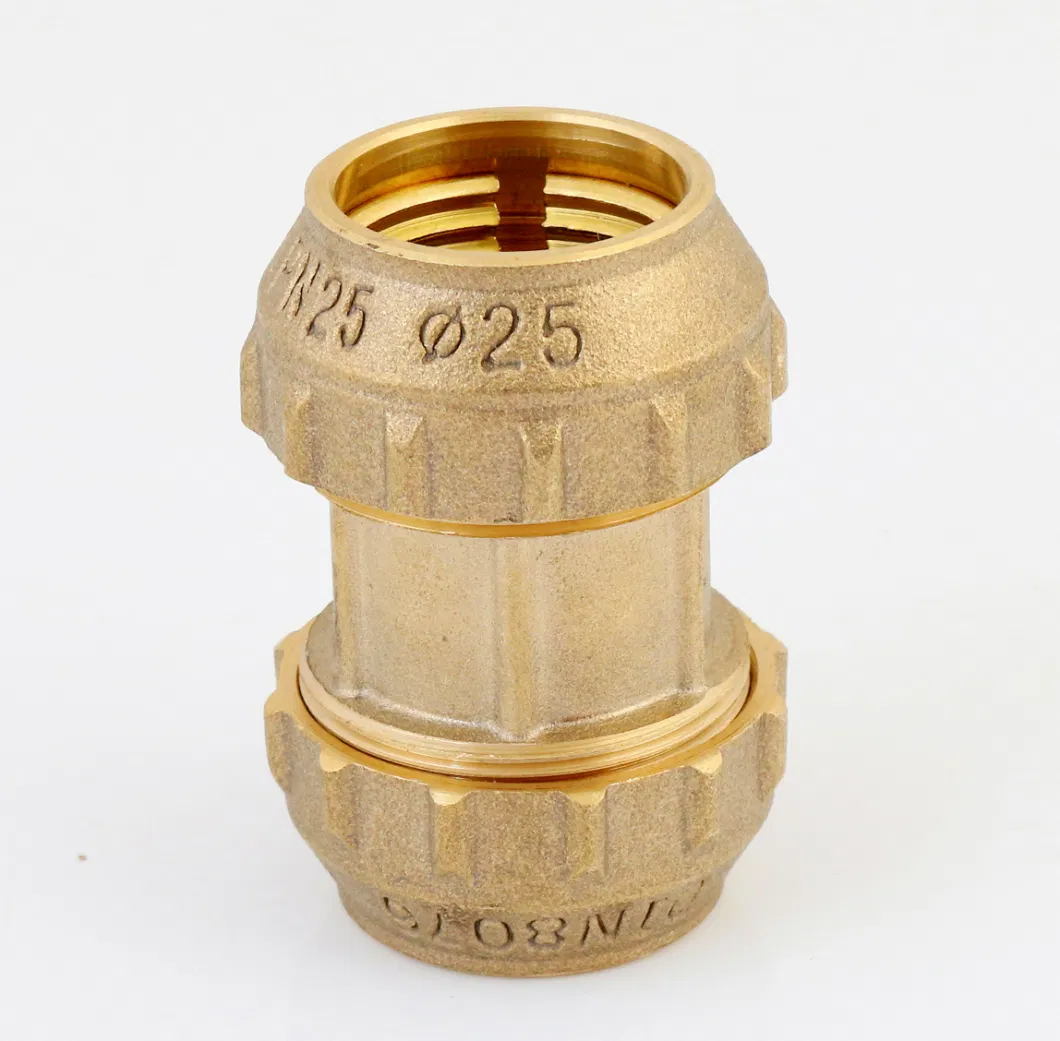 Straight Coupler Coupling Compression Brass Forging PE Pipe Fitting Connector