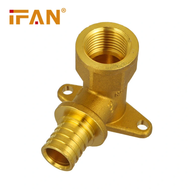 Ifan Pex Crimp Fitting Forged Brass Pex Female Elbow with Seat