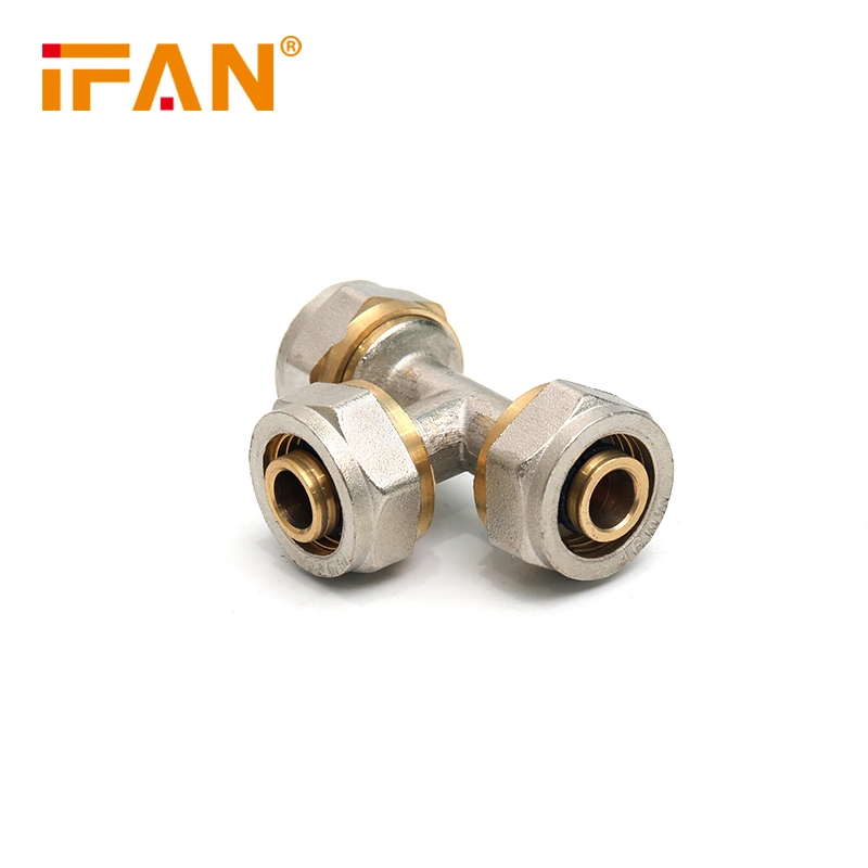 Ifan Pex Brass Fittings Physical Thread Connecting Pex Brass Fitting Equal Tee