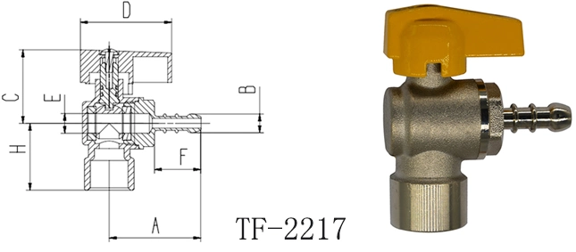 Brass Nickel Plating Copper Gas Angle Pattern Ball Valve Suppliers Italy European NPT Thread