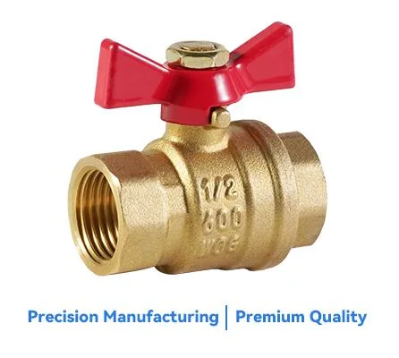 D&R China Valve Manu Factory Bsp NPT Nickel Coating Material 1/2 Inch Brass Ball Valve with Iron Ball Aluminum Butterfly Handle