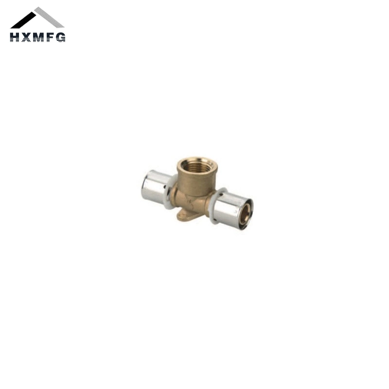 Wallplate Stainless Steel Cover Female Brass Press Pex Fitting Tee