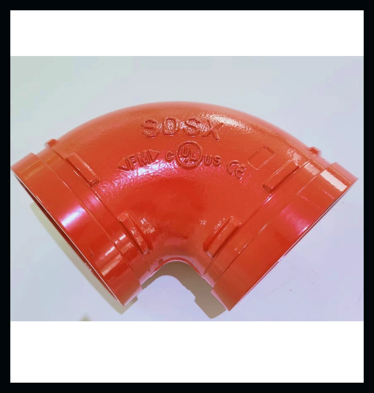 Ductile Iron Grooved Fittings Grooved Elbow 90 Degree FM, UL Epoxy Red