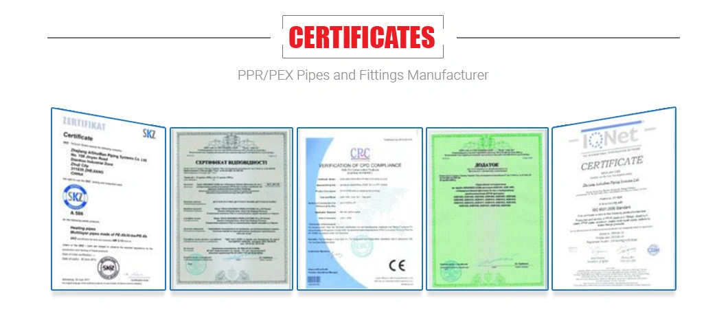 All Standards PVC/PPR Pipe Fitting Pex Al Pex Pipe for Natural Gas and Brass/Copper Fittings for Floor Heating