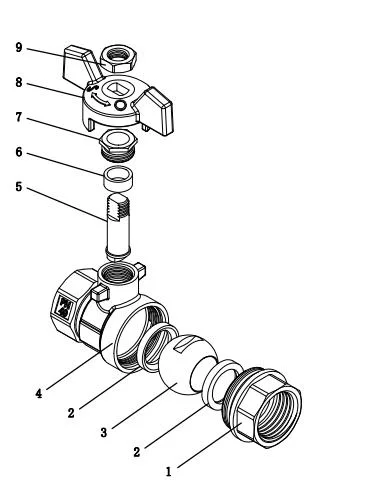 1/2&quot;-1&quot; DN10 F/M OEM Gas/Water Control Shut off Nickel Plating Brass Ball Valve with Butterfly Handle