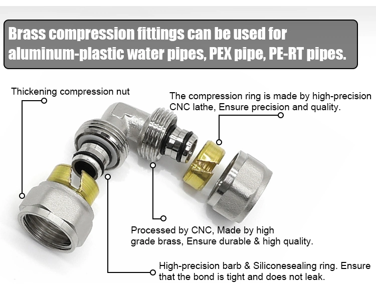 Irrigation Fittings All Brass Fitting Water Copper DN 18 Stainless Steel Ferrule Compression