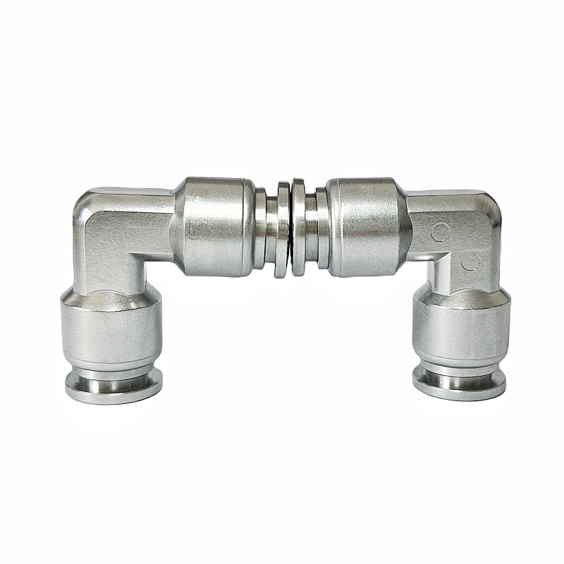 Push to Connector Stainless Steel 316L Union Elbow Pneumatic Air 90 Degree Right Angle Tube Fittings